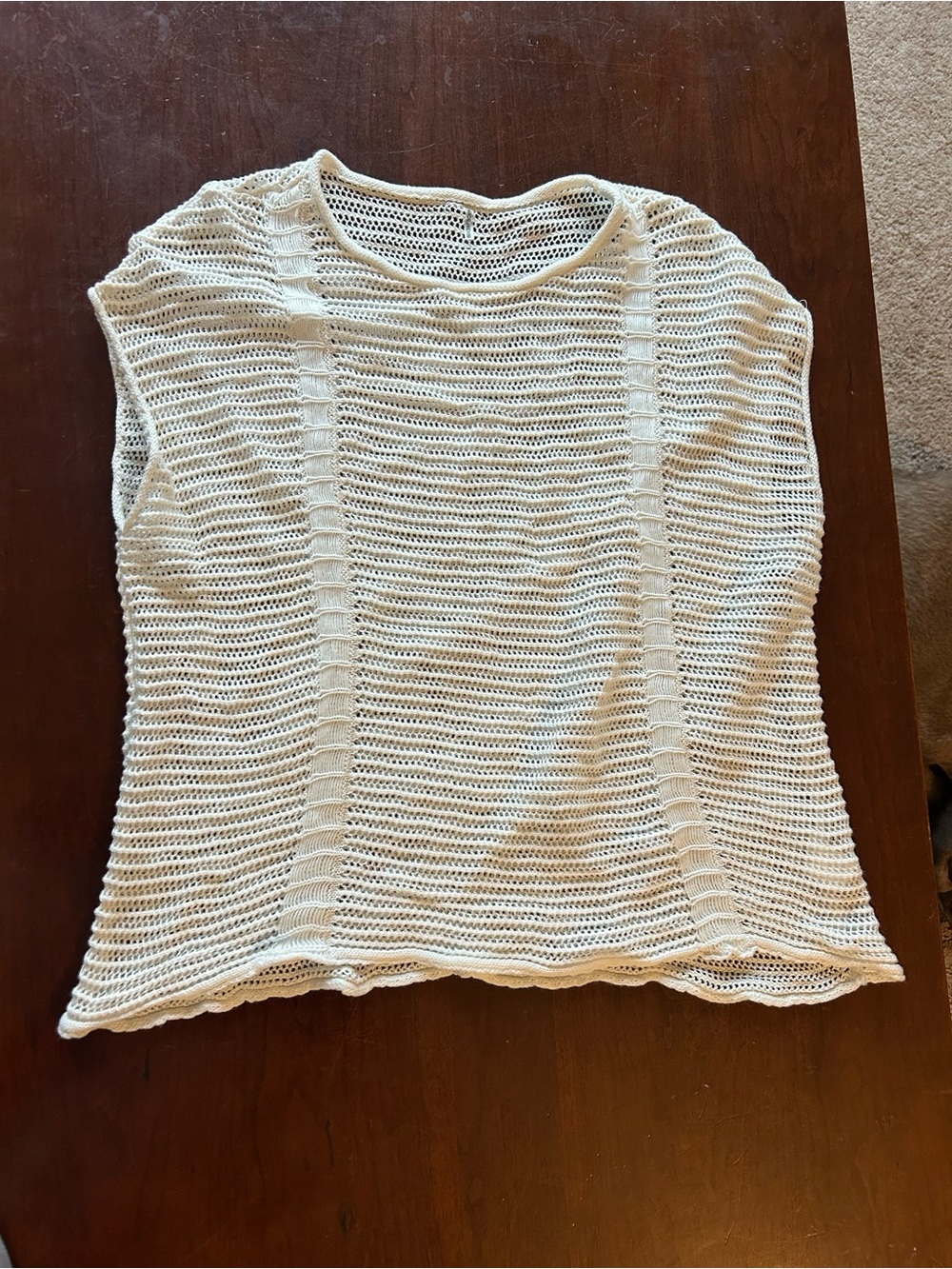 Lightweight Cream Crochet Knit Top - Women
